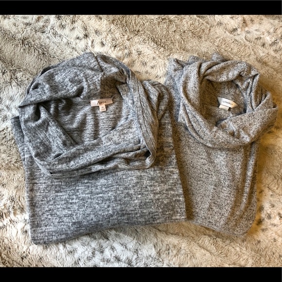 CJ Banks Sweaters - Gray Plus Size Super Soft & Warm Poncho Bundle